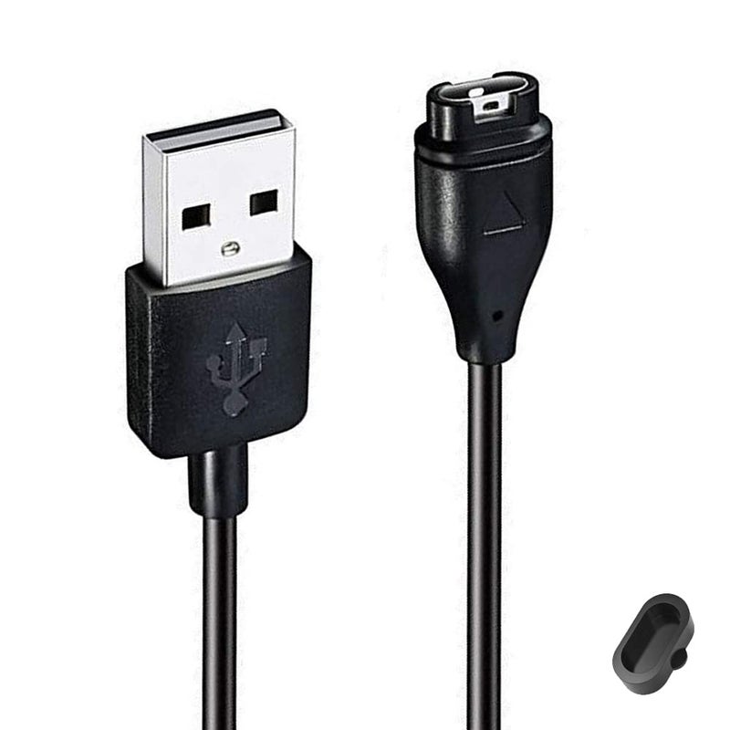 EXMRAT Compatible with Garmin Forerunner 245 Charger, Charging Cable + Black Dust Plug Anti-dust Plugs for Garmin Forerunner 245 Smart Watch - Image 1